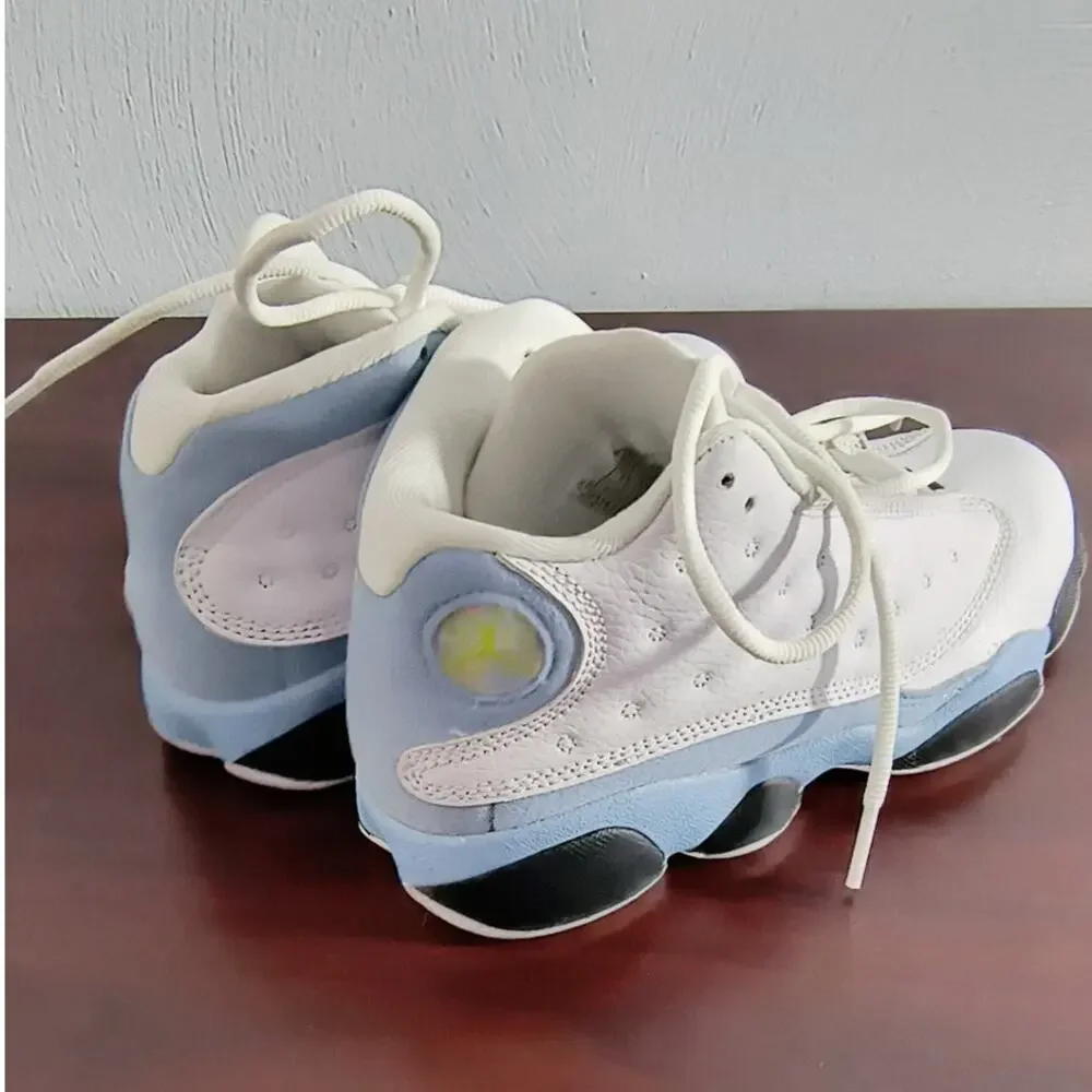 Air Jordan 13 Retro Sneakers White Blue Suede Youth Size 2.5Y DJ3005-170